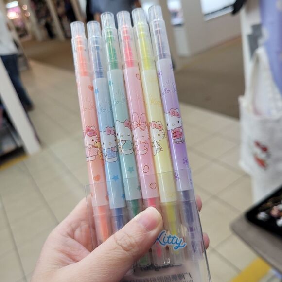 Brand New Sanrio Hello Kitty 6 Packs Highlighters Set - Picture 2 of 5